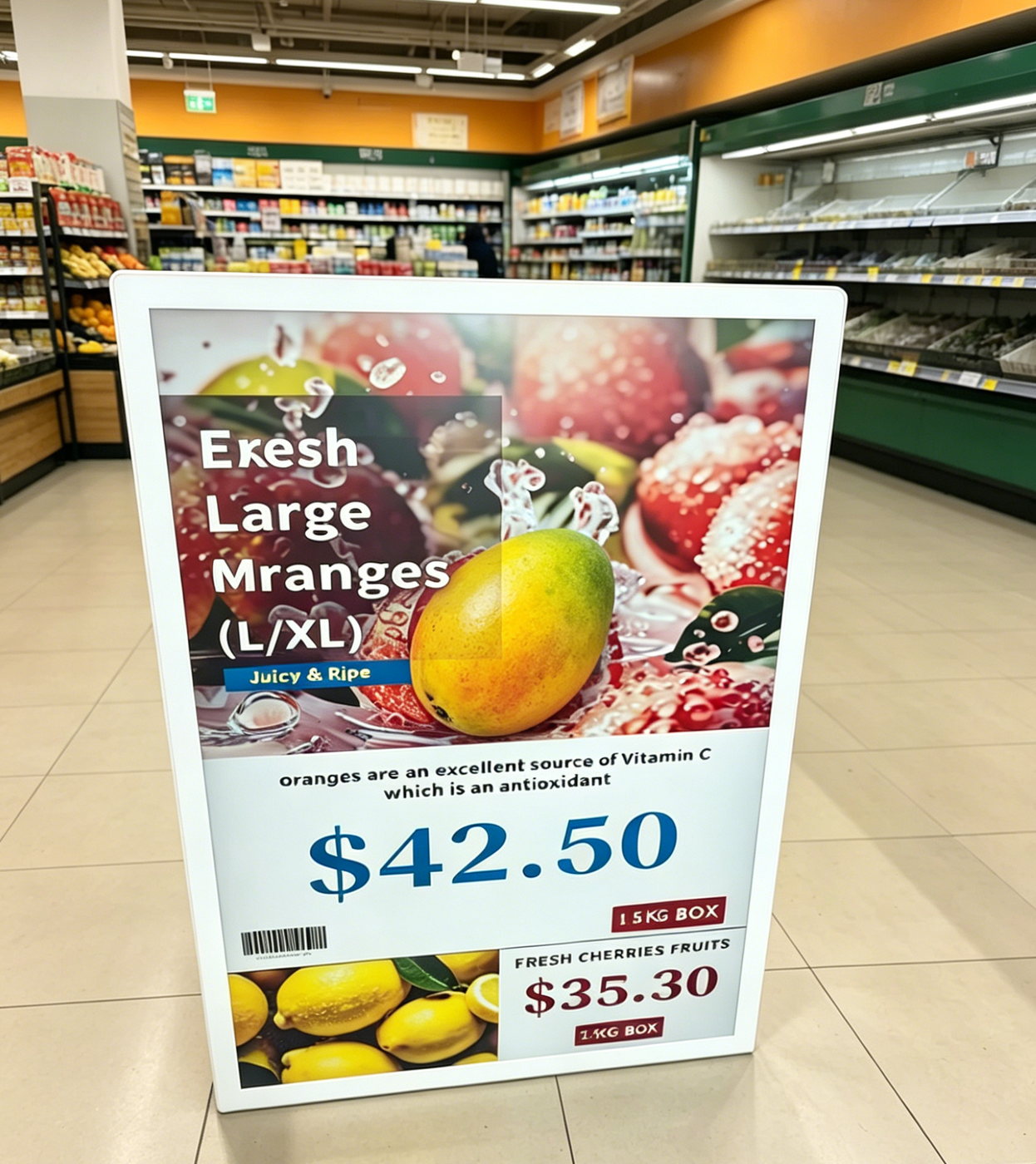 40.5-inch e-poster in a supermarket